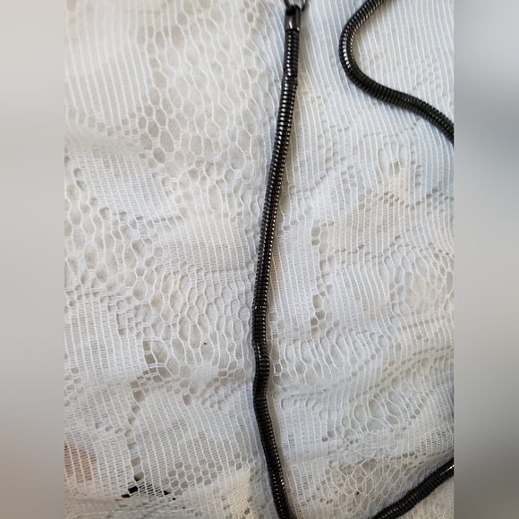 Zac Posen Metallic Gray Textured Crossbody Bag/Clutch. - Picture 13 of 14